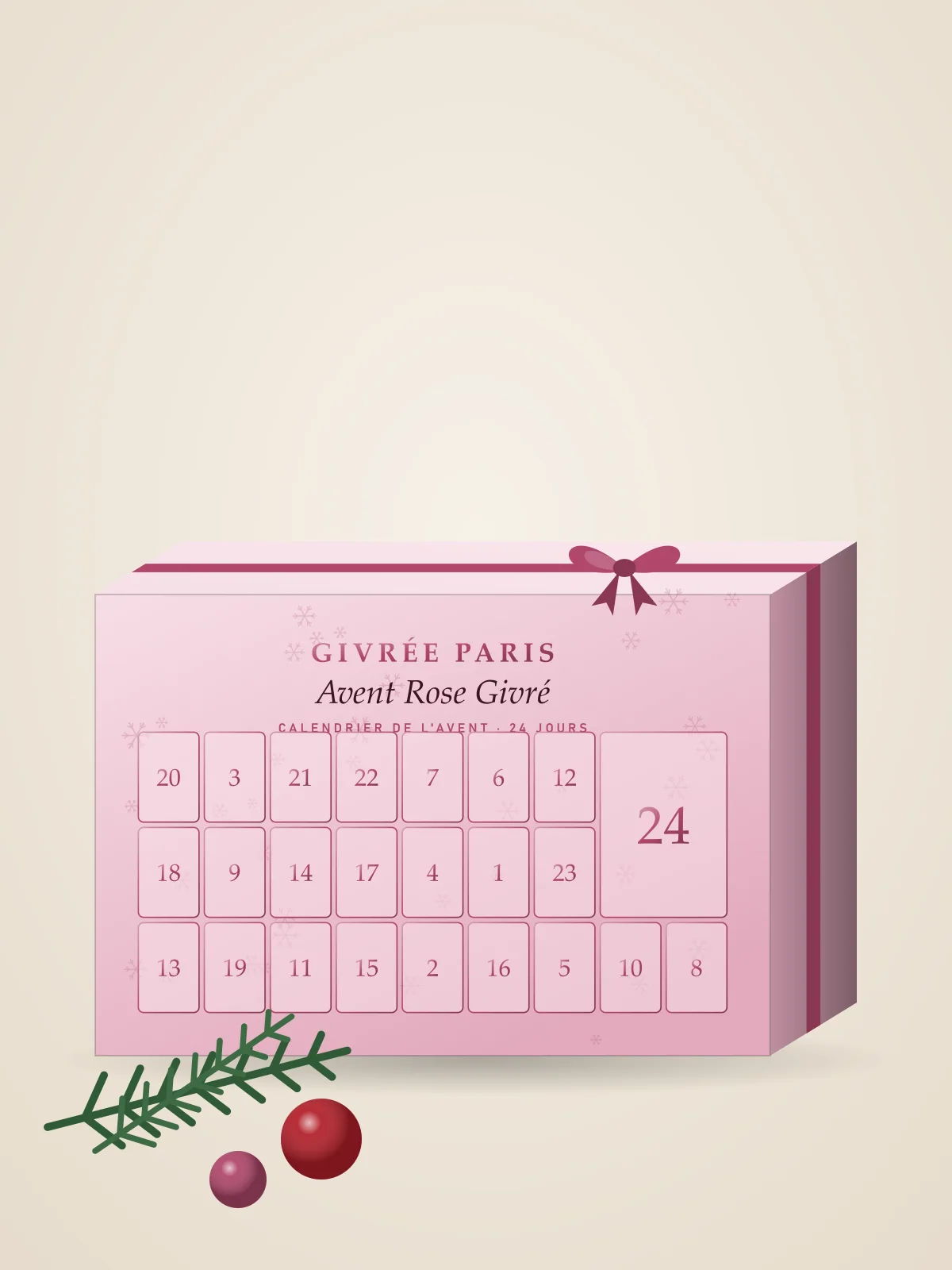 Calendrier de l'Avent « Avent Rose Givré »